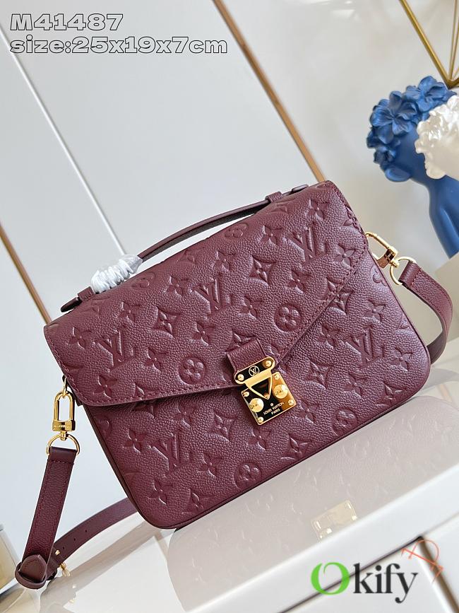 Okify Louis Vuitton Pochette Metis MM Bag In Dark Red M25939 25x19x7cm - 1