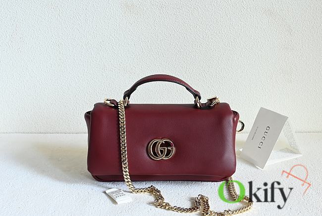 Okify Gucci Milano Top Handle Bag In Dark Red 21x12.5x4.6cm - 1