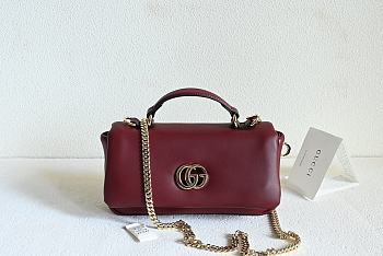 Okify Gucci Milano Top Handle Bag In Dark Red 21x12.5x4.6cm