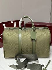 Okify Gucci GG Canvas Large Duffle Bag In Green 52x32x28cm - 1
