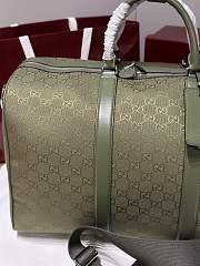 Okify Gucci GG Canvas Large Duffle Bag In Green 52x32x28cm - 6