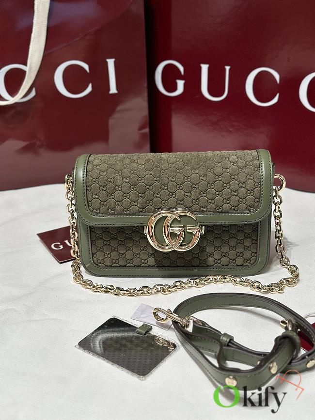 Okify Gucci Go Small Shoulder Bag In Green 21.5x14x9cm - 1