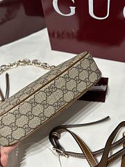Okify Gucci GG Emblem Small Shoulder Bag In Beige And Brown 24x16.5x5.5cm - 6