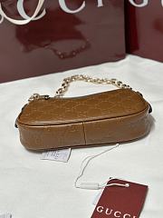 Okify Gucci GG Emblem Mini Shoulder Bag In Brown 19x12x4cm - 2