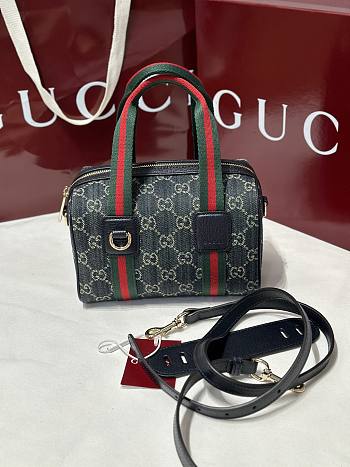 Okify Gucci Mini GG Handbag In Denim Blue 20x13x13cm 
