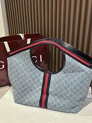 Okify Gucci Giglio Large Tote Bag In Blue 60x47x16cm - 3