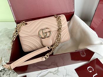 Okify Gucci Marmont Bag In Nude 22x14x7cm