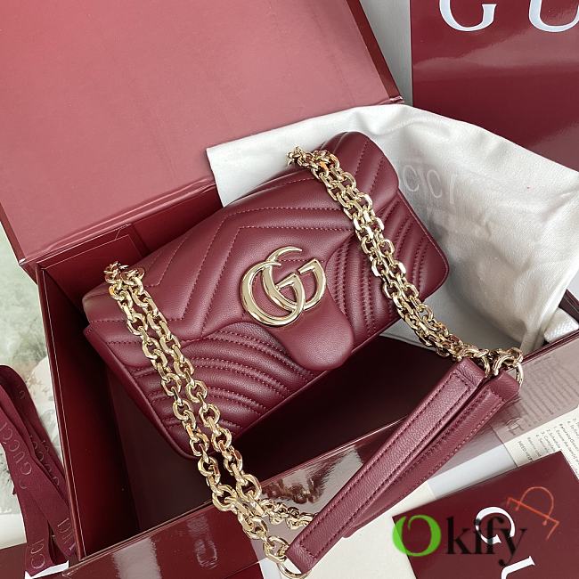 Okify Gucci Marmont Bag In Red 22x14x7cm - 1