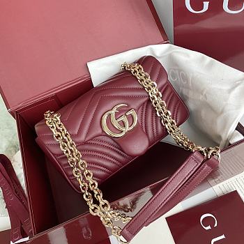 Okify Gucci Marmont Bag In Red 22x14x7cm