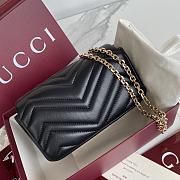 Okify Gucci Marmont Bag In Black 16.5x9.5x4.5cm - 4