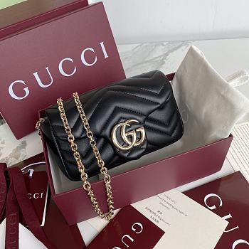 Okify Gucci Marmont Bag In Black 16.5x9.5x4.5cm
