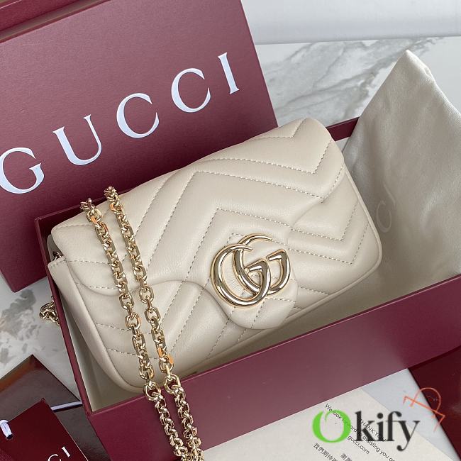 Okify Gucci Marmont Bag In White 16.5x9.5x4.5cm - 1