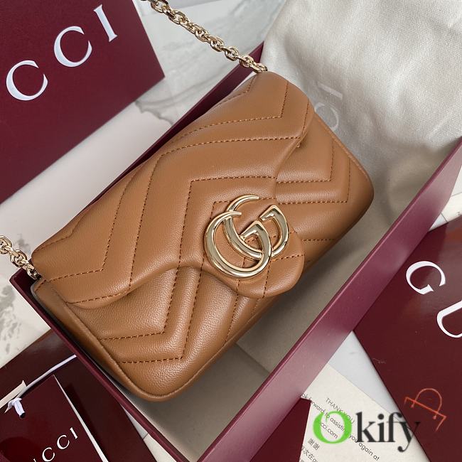 Okify Gucci Marmont Bag In Brown 16.5x9.5x4.5cm - 1
