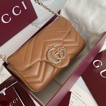 Okify Gucci Marmont Bag In Brown 16.5x9.5x4.5cm
