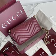 Okify Gucci Marmont Bag In Dark Red 16.5x9.5x4.5cm - 4