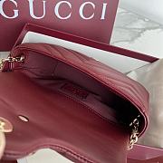 Okify Gucci Marmont Bag In Dark Red 16.5x9.5x4.5cm - 6