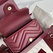 Okify Gucci Marmont Bag In Dark Red 16.5x9.5x4.5cm - 3