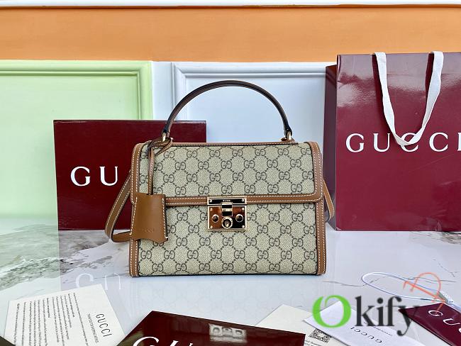 Okify Gucci Medium Padlock Tote Bag Brown 26x18x11.5cm - 1