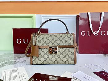 Okify Gucci Medium Padlock Tote Bag Brown 26x18x11.5cm