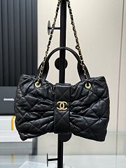 Okify CC 25 Bow Bag In Black Lambskin 26x18x5cm - 1