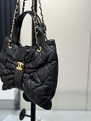Okify CC 25 Bow Bag In Black Lambskin 26x18x5cm - 4