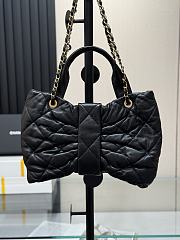 Okify CC 25 Bow Bag In Black Lambskin 26x18x5cm - 2