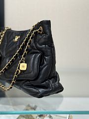 Okify CC 25 Hobo Shopping Bag In Black Lambskin 26x38x11cm - 3