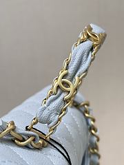 Okify CC Flap Bag With Handle In Blue Caviar 22.5x13.5x6.5cm - 3