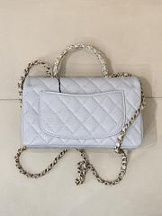 Okify CC Flap Bag With Handle In Blue Caviar 22.5x13.5x6.5cm - 4