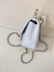 Okify CC Flap Bag With Handle In Blue Caviar 22.5x13.5x6.5cm - 6