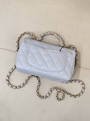 Okify CC Flap Bag With Handle In Blue Caviar 19.5x12x6.5cm - 2