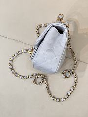 Okify CC Flap Bag With Handle In Blue Caviar 19.5x12x6.5cm - 4