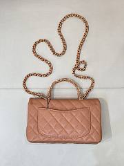 Okify CC Flap Bag With Handle In Peach Caviar 22.5x13.5x6.5cm - 6