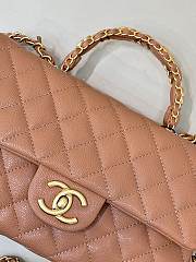 Okify CC Flap Bag With Handle In Peach Caviar 22.5x13.5x6.5cm - 2