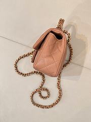 Okify CC Flap Bag With Handle In Peach Caviar 19.5x12x6.5cm - 3