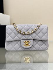 Okify CC Flap Bag In Gray With Gold Hardware 20cm - 1