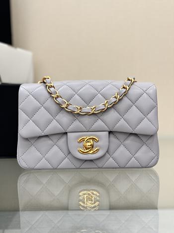 Okify CC Flap Bag In Gray With Gold Hardware 20cm