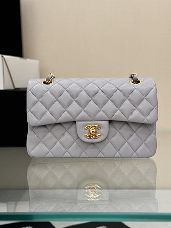 Okify CC Flap Bag In Gray With Gold Hardware 23cm