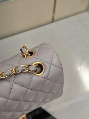 Okify CC Flap Bag In Gray Lamskin With Gold Hardware 25cm - 6