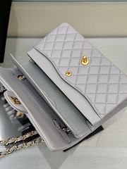Okify CC Flap Bag In Gray Lamskin With Gold Hardware 25cm - 5
