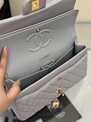 Okify CC Flap Bag In Gray Lamskin With Gold Hardware 25cm - 3