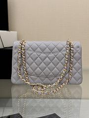 Okify CC Flap Bag In Gray Lamskin With Gold Hardware 25cm - 2