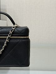 Okify CC 25 Vanity Bag In Black Caviar 14x19x5cm  - 2