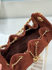 Okify CC 25 Small Hobo In Brown Suede 22x20x12.5cm - 5