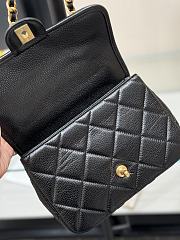 Okify CC 25A Flap Bag In Black Caviar 22x5x15.5cm - 4