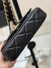 Okify CC 25A Flap Bag In Black Caviar 22x5x15.5cm - 5