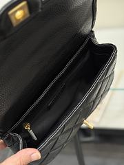 Okify CC 25A Flap Bag In Black Caviar 22x5x15.5cm - 6