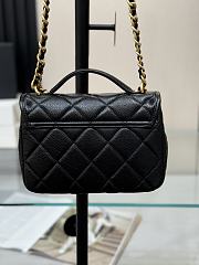 Okify CC 25A Flap Bag In Black Caviar 22x5x15.5cm - 3