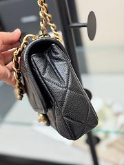 Okify CC 25A Flap Bag In Black Caviar 22x5x15.5cm - 2