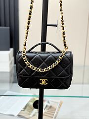 Okify CC 25A Flap Bag In Black Caviar 22x5x15.5cm - 1